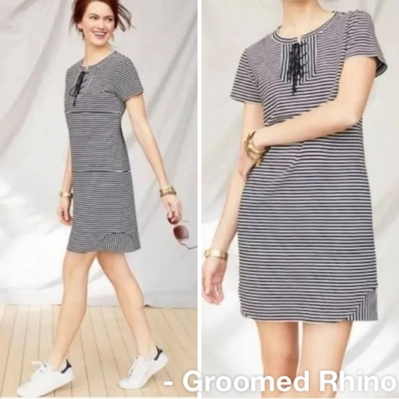 CAbi Nautical Stripped Captain Shift Dress Size M - Picture 4 of 9